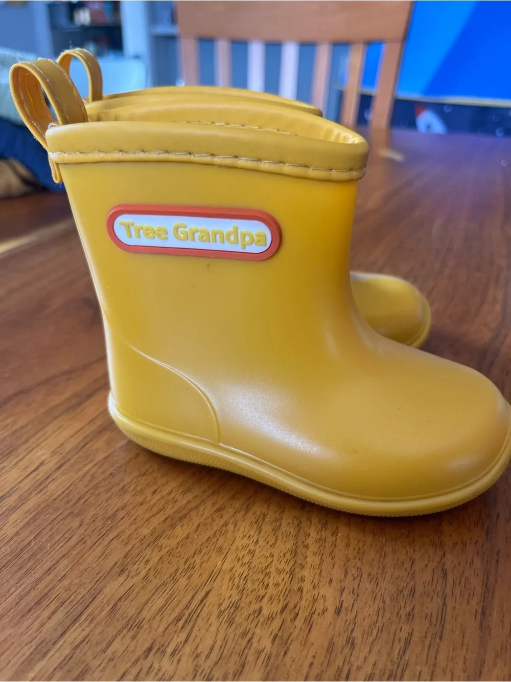 Tree Grandpa Baby Infant Toddler Yellow Rain Boots Size 5